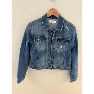 Carly Jean Los Angeles Womens Medium Wash Demin‎ Jacket Size Medium